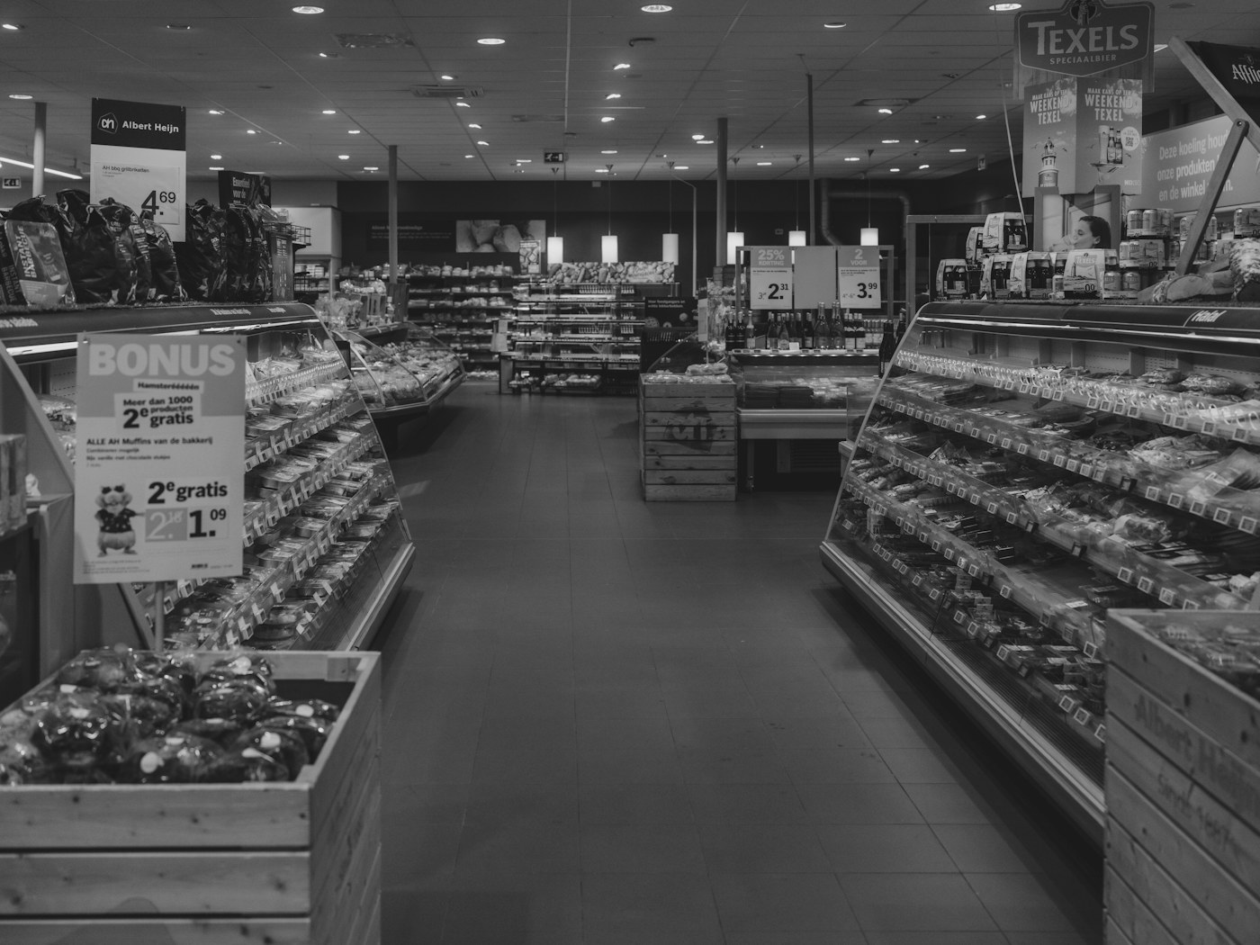 Example shop shelving and retail aisles